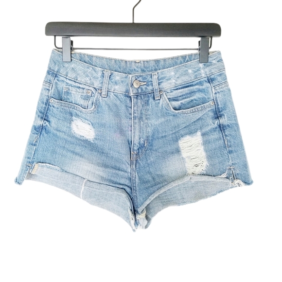 H&M DIVIDED distressed raw hem cut off Jean short Size 4 - Picture 1 of 5